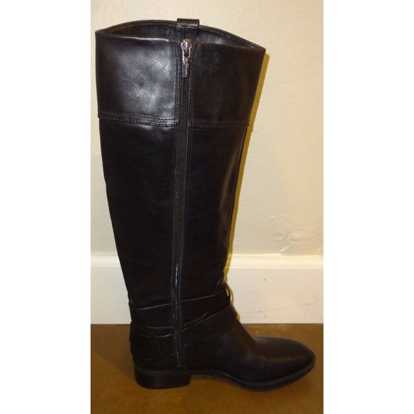 🆕 VINCE CAMUTO Pazell Tall Knee High Buckle Riding Boot Black 5 - Picture 4 of 10